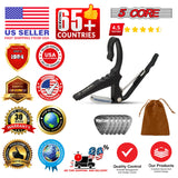 5Core Capo Acoustic Electric Guitar String Clip + 6Pcs Guitar Picks Celluloid + Carry Bag
