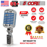 5Core Vintage Microphone Classic Dynamic Professional XLR Studio Retro Style Mic BLUE
