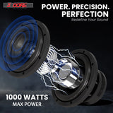5Core 8 Inch Car Subwoofer Dual 4Ohm 1000W Component Sub Woofer Driver Aluminum Frame 8” Woofers
