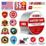 5 Core Gaffers Tape 2 Inch 30 Yards Professional Grey Pro Gaff Tape Non Reflective Water Resistant