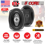 5Core 6x9 Car Speaker 800W 4Ohm 2 Way Coaxial Speaker w Super Tweeter Universal Fit for Vehicle