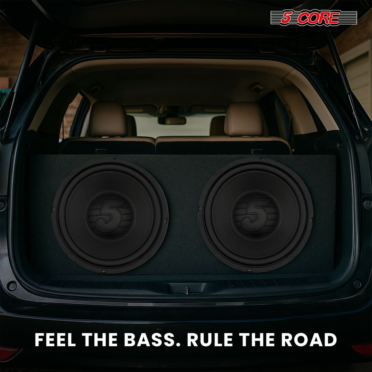 5 Core 10" Subwoofer Pair 300W Car Woofer 4 Ohm Replacement Deep Bass Sub Loud Speaker for Vehicle
