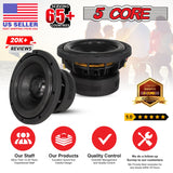 5Core 8 Inch Car Subwoofer Dual 4Ohm 1000W Component Sub Woofer Driver Aluminum Frame 8” Woofers