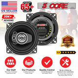 5 Core 2 Way 4" Car Speaker 250W Coaxial Component Speaker Universal Quick Easy Fit for Cars