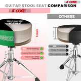 5 Core Drum Throne 5" Padded Guitar Stool Adjustable Heavy Duty Music Chair Seat w Luxury Velvet Top