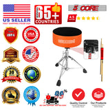 5 Core Drum Throne 5" Padded Drummer Seat Adjustable Drumming Chair w Luxury Velvet Top