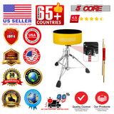 5 Core Drum Throne 5" Padded Drummer Seat Adjustable Drumming Chair w Luxury Velvet Top