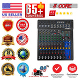 5 Core Audio Mixer 12 Channel DJ Soundboard USB Interface Bluetooth Mixing Console w 99 DSP Effect