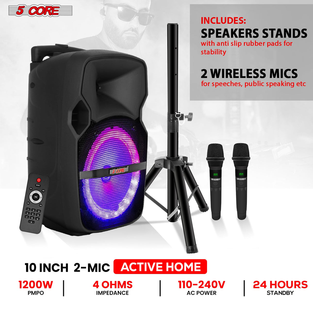 8 inch speaker boombox with karaoke, PA system, and Bluetooth music playback