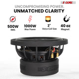 5Core 6.5 Inch Car Subwoofer Dual 4Ohm 1000W Speaker Sub Woofer Driver Aluminum Frame 6.5” Woofers