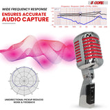 5Core Vintage Microphone Classic Dynamic Professional XLR Studio Retro Style Mic RED