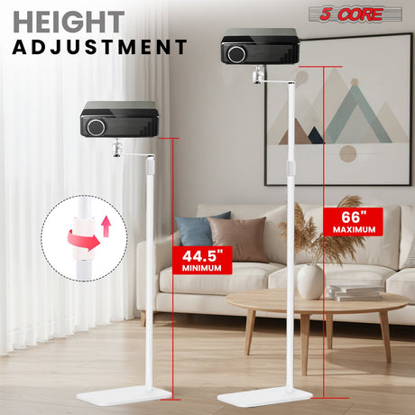 5 Core Projector Stand Floor Adjustable 66" Universal Projectors Support for Home Office & Studio