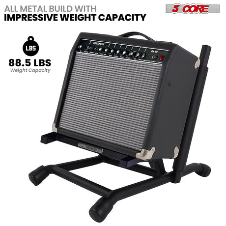 5 Core Amp Stand Heavy Duty Metal Build Adjustable Guitar amplifier Low Profile Folding Collapsible