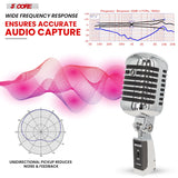 5Core Vintage Microphone Classic Dynamic Professional XLR Studio Retro Style Mic BLACK