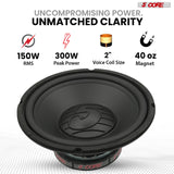 5 Core 10" Subwoofer Pair 300W Car Woofer 4 Ohm Replacement Deep Bass Sub Loud Speaker for Vehicle