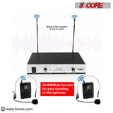 5Core Wireless Microphones w 2 Headset Portable Mini Microfono Inalambricos + Receiver 165ft Range
