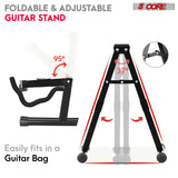 5 Core Guitar Stand A Frame w Soft Foam Arm Non Slip Rubber for Acoustic Electric Bass Ukulele