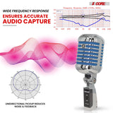 5Core Vintage Microphone Classic Dynamic Professional XLR Studio Retro Style Mic BLUE