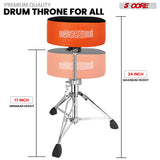 5 Core Drum Throne 5" Padded Drummer Seat Adjustable Drumming Chair w Luxury Velvet Top