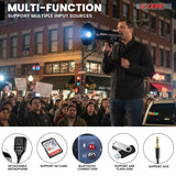 5 Core Megaphone 50W Bluetooth Rechargeable Bullhorn 1100 Yards Loud Siren w LED/USB/SD/AUX