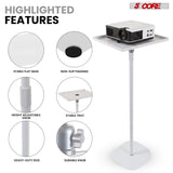 5 Core Projector Stand Floor Adjustable 53" Universal Projectors Support for Home Office & Studio