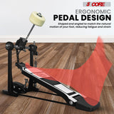 5 Core Bass Drum Pedal Mount Adjustable Felt Beater Head Single Chain Heavyduty Kick Drum Foot Pedal