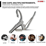 5Core Capo Aluminum Universal Guitar String Clip w Metal Spring + 6Pcs Guitar Picks + Carry Bag