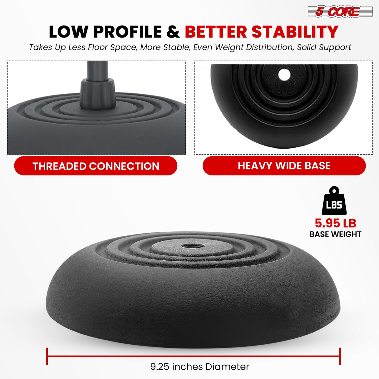 5Core Mic Stand Floor Heavy Duty Height Adjustable Pedestal Para Microfono for Singing On Stage Studio