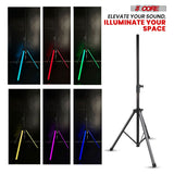 5 Core Speaker Stand Tripod Floor with RGB LED Lights Heavy Duty Adjustable Up to 72 Inch