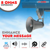 5Core PA Speaker Pair 200W Bull Horn Loud Audio Indoor Outdoor Speakers System 8Ohm Reflex Megaphone