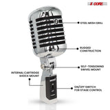 5Core Vintage Microphone Classic Dynamic Professional XLR Studio Retro Style Mic BLACK