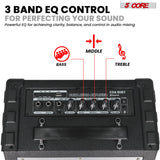 5 Core Electric Drum Amplifier 80W Professional Bluetooth Drumming Amp w 8” Speaker w 3 Band EQ