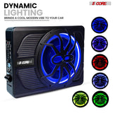 5Core 10 inch Slim Under Seat Car Audio Subwoofer 800W Built in Amplifier Sub Woofer LED Light