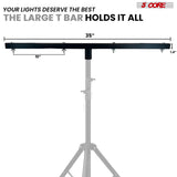 5 Core DJ Lighting T Bar 4 Party Lights 39 Inch Extension Crossbar Tbar Mount w 66 lbs Capacity
