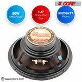 5 Core 8" Subwoofer 1000W Dual Cone Car Audio Sub Woofer 4 Ohm Deep Bass Replacement Loud Speaker
