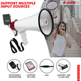 5Core Megaphone Bullhorn Speaker 40W Bull Horn Cheer Megafono 1000 Yards