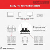 5Core Wireless Microphones w 2 Headset Portable Mini Microfono Inalambricos + Receiver 165ft Range