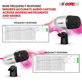 5 Core Conga Mic Snare Tom Set Professional XLR Cardioid Condenser Instrument Microphone Kit