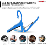 5Core Capo Aluminum Universal Guitar String Clip w Metal Spring + 6Pcs Guitar Picks + Carry Bag