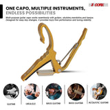 5 Core Guitar Capo Pair Quick Change Acoustic Electric String Clip Banjo Mandolin Or Ukulele Yellow