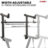 5Core 2 Tier Keyboard Stand Double X Style Adjustable Electric Piano Riser Holder