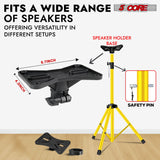 Durable tripod base in yellow for stability and style