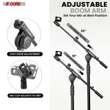 5 Core Microphone Stand Floor Height Adjustable w Extending Telescoping Boom Arm