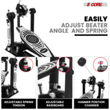 5 Core Bass Drum Pedal Mount Adjustable Felt Beater Head Single Chain Heavyduty Kick Drum Foot Pedal