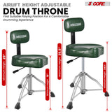5 Core Drum Throne w Backrest 4" Padded Stool Adjustable 24.5" Drummer Chair w 441Lb Capacity