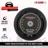 5Core 8 Inch Car Woofer Audio Pair 2000W Combined 4Ohm Deep Bass Sub Woofer Component Speaker System