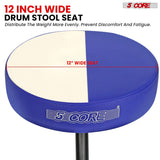 5 Core Drum Throne 3" Thick Padded Memory Foam Comfortable Drummer Stool 330Lb Capacity Adjustable