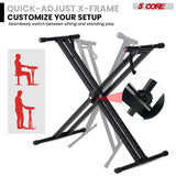 5 Core Keyboard Stand Height Adjustable One Hand Trigger Quick Release Portable Key Board DJ Stands