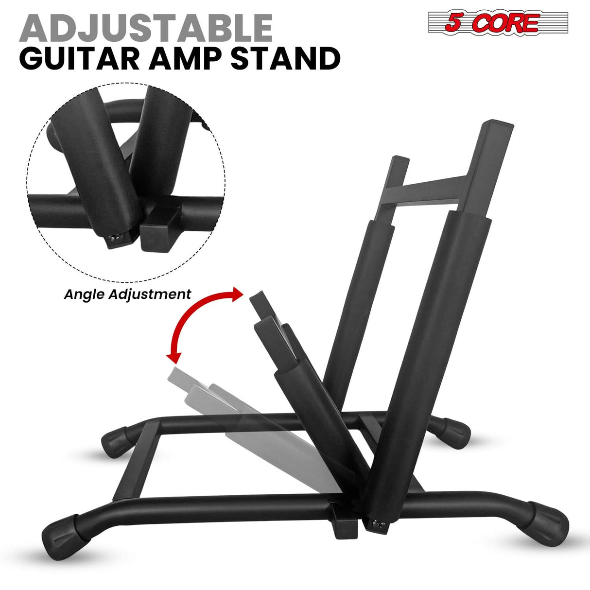 5 Core Guitar Amp Stand Heavy Duty Foam Cover Arm Adjustable Low Profile Collapsible