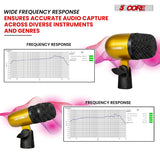 5 Core Conga Mic Snare Tom Set Professional XLR Cardioid Condenser Instrument Microphone Kit